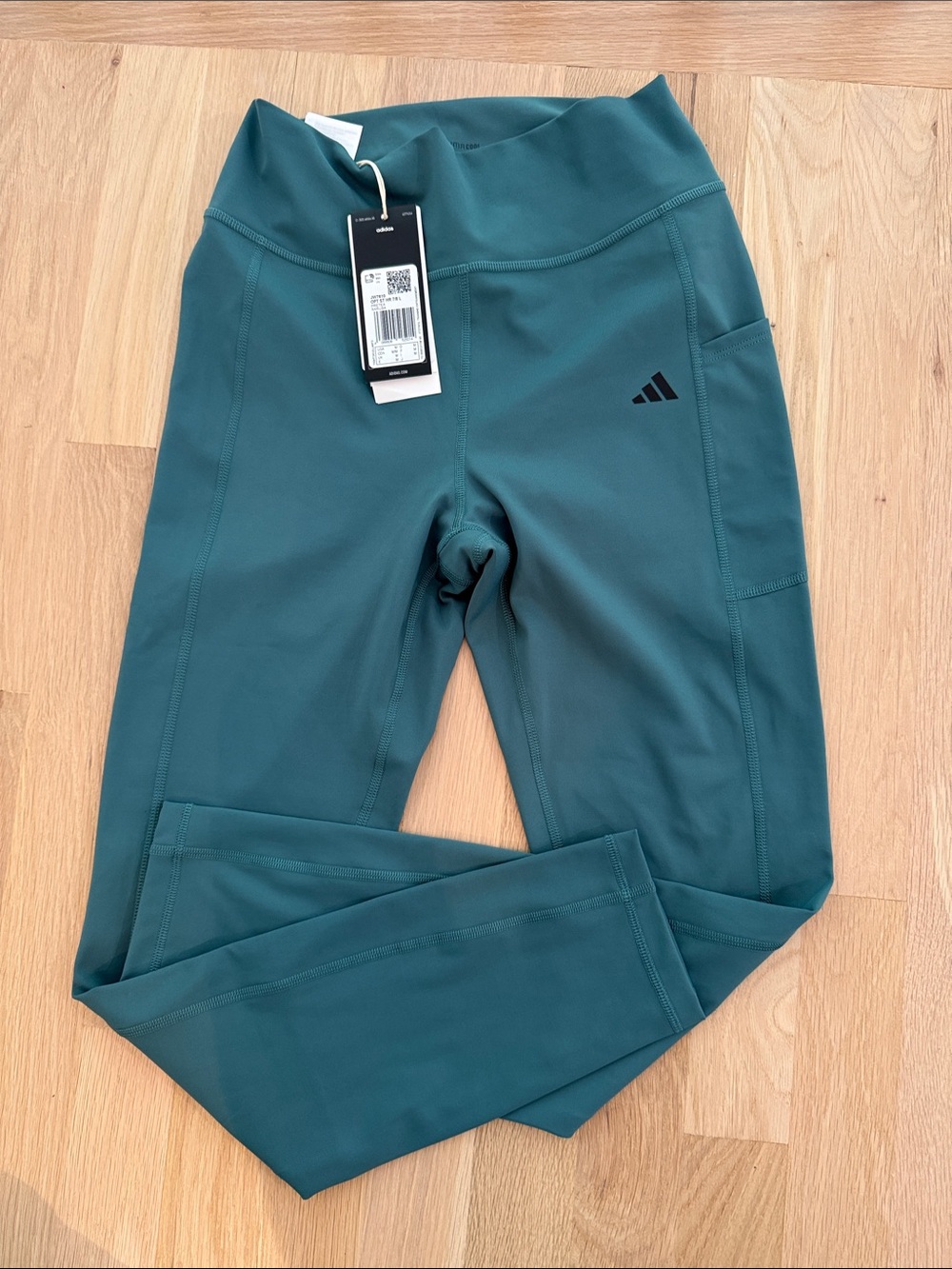 adidas Women's Optimé Stash 7/8 Leggings in Preloved Teal medium NWT